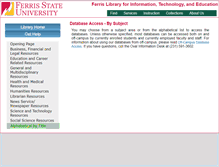 Tablet Screenshot of library.ferris.edu